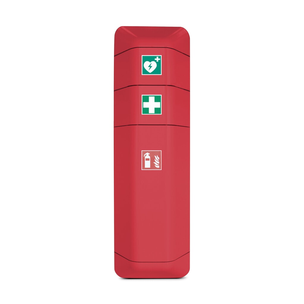 Support de défibrillateur pour armoire de stockage d’extincteur, rouge Illustration du produit: Support de défibrillateur pour armoire de stockage d’extincteur, rouge
