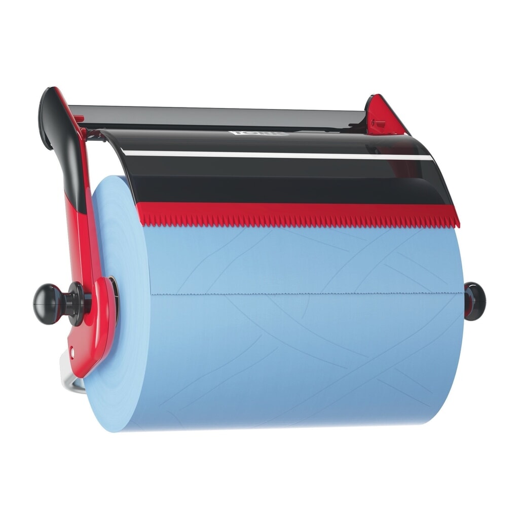 Support mural TORK® Performance pour grands rouleaux, rouge/noir Illustration du produit: Support mural TORK® Performance pour grands rouleaux, rouge/noir