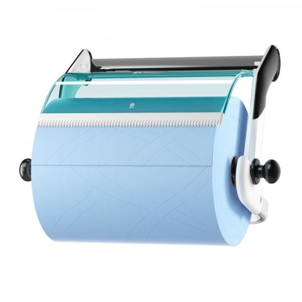 Illustration du produit: Support mural TORK® Performance pour grands rouleaux, blanc/turquoise