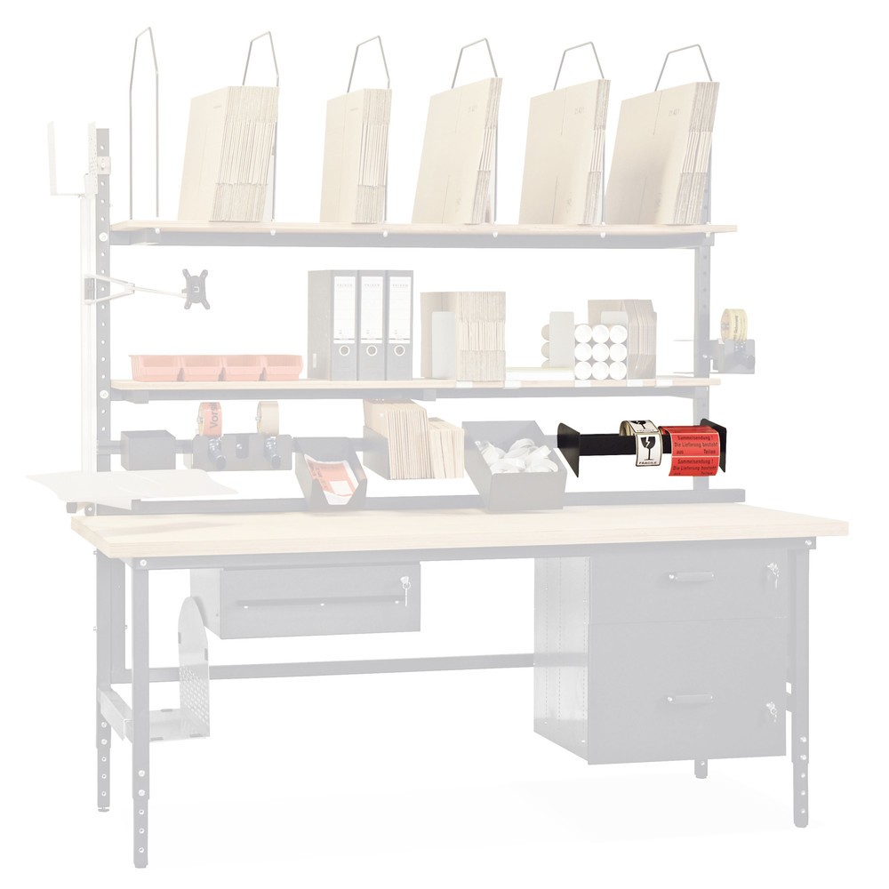 Illustration du produit: Support pour rouleaux d'étiquettes (450 mm) pour table d'emballage, anthracite