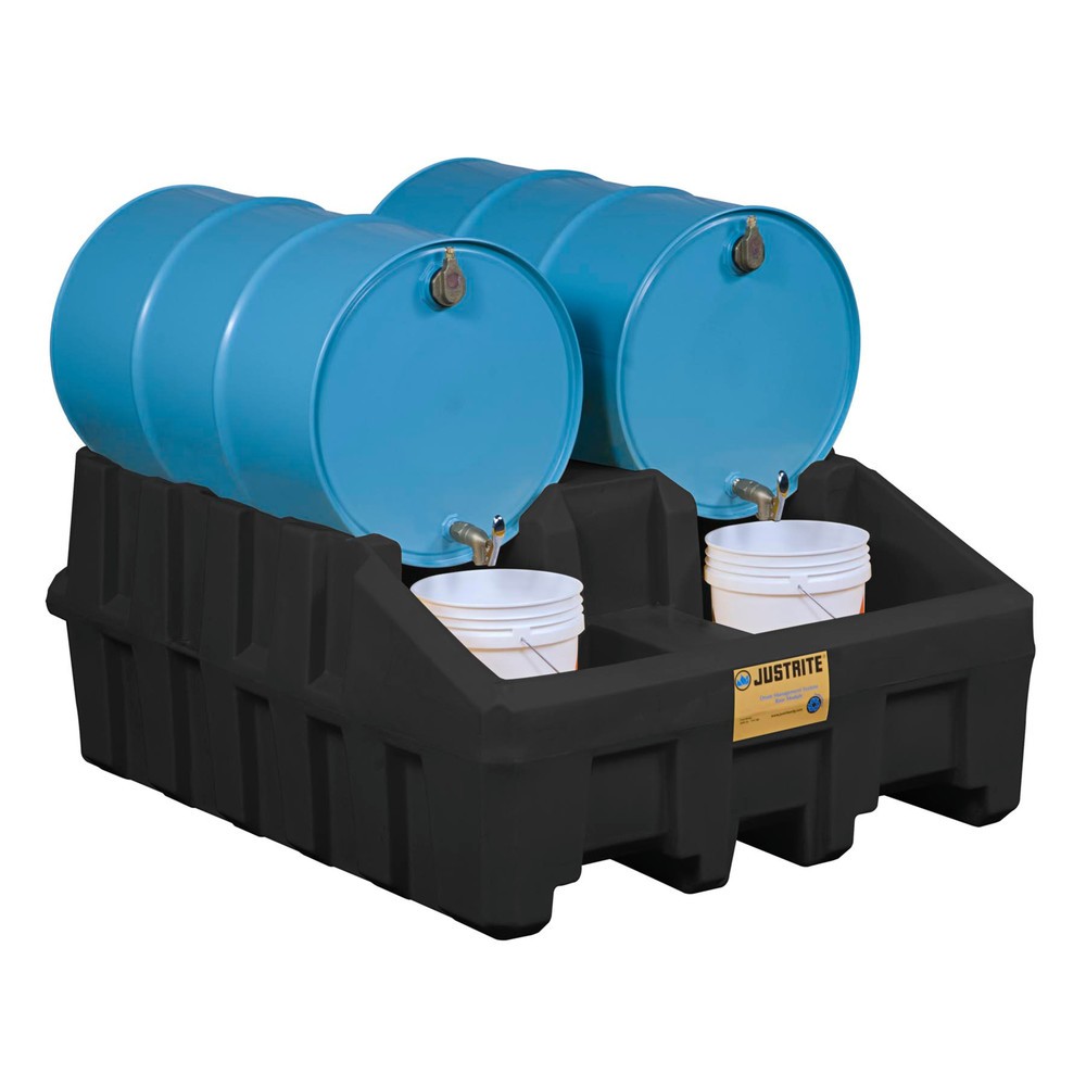 Illustration du produit: Système de gestion des fûts Justrite, module de base, capacité 250 l, noir