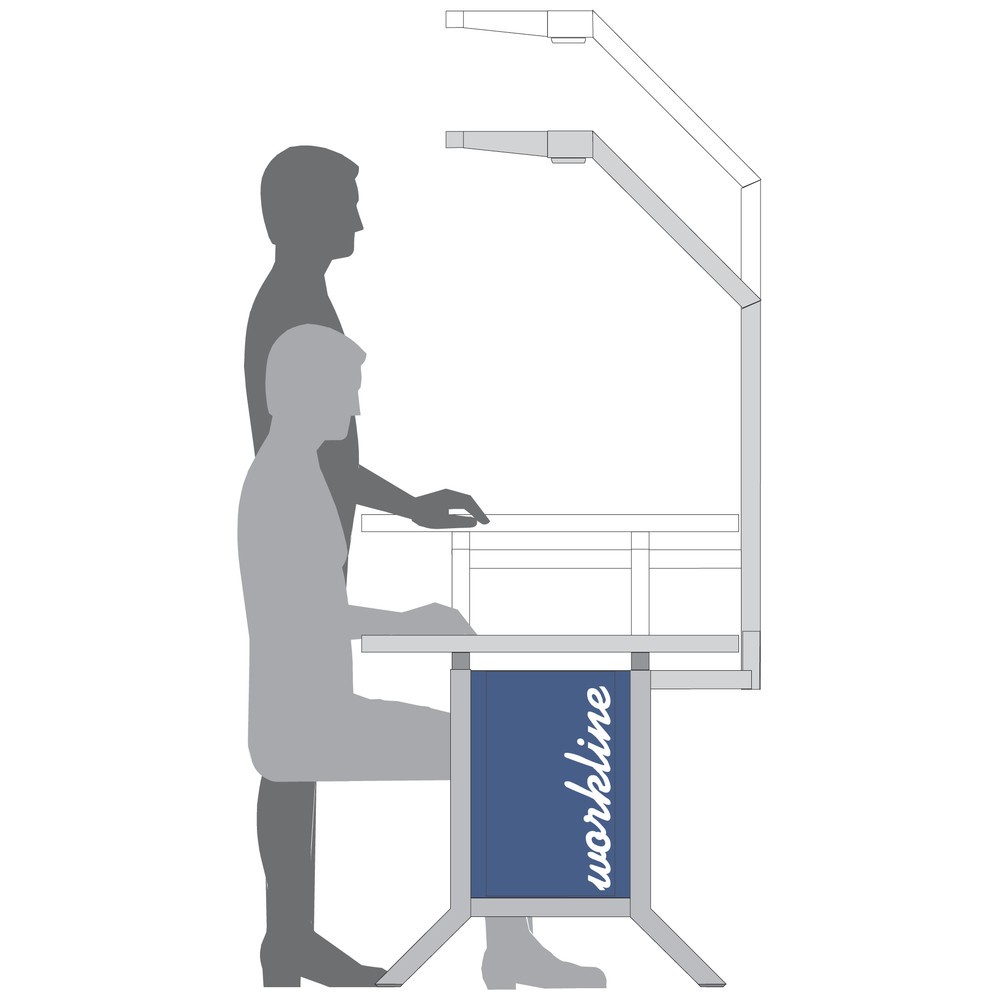 N° de l'image du produit 4 : Système de poste de travail, table de base, réglage électrique de la hauteur Bedrunka+Hirth, gris fenêtre