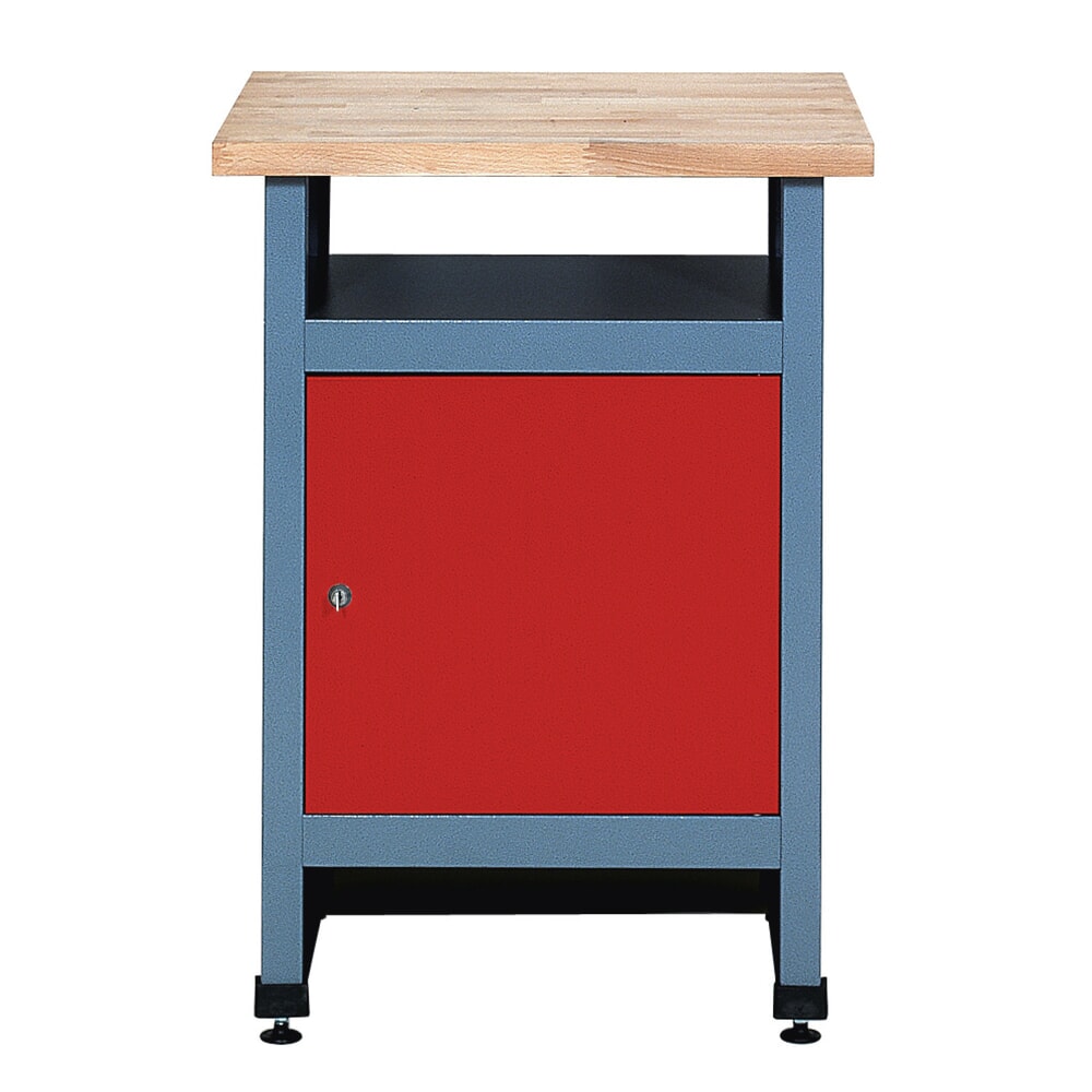 Illustration du produit: Table d’appoint pour établi avec porte et tablette, l x P 600 x 600 mm, rouge