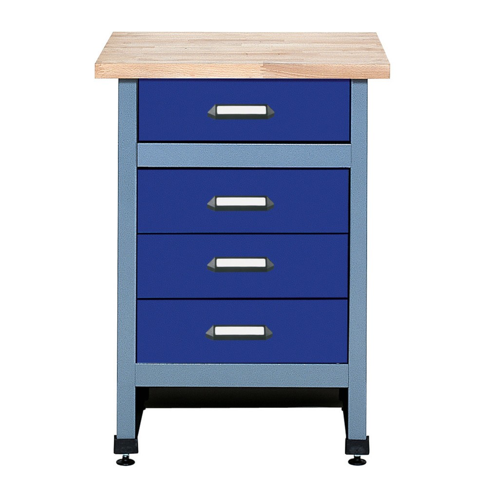 Illustration du produit: Table d’appoint pour établi avec 4 tiroirs, l x P, 600 x 600 mm, bleu