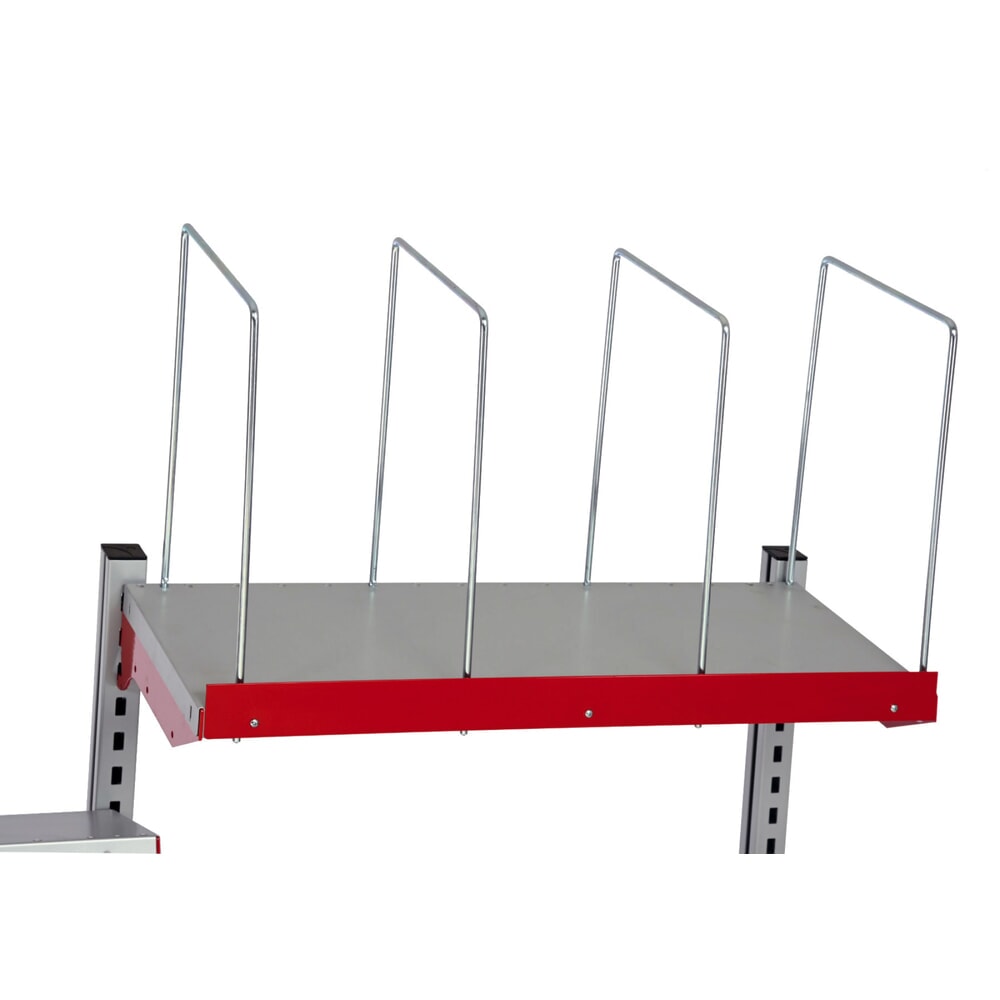 N° de l'image du produit 3 : Rocholz table d’emballage FLEX réglable en hauteur manuellement, installation avec tablettes et séparateurs de casiers, H x l x P 690-960 x 2 000 x 800 mm