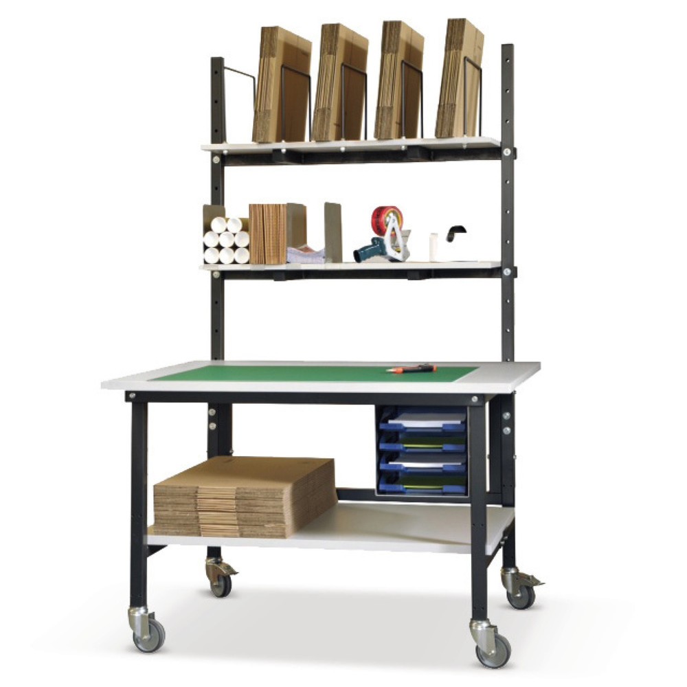 N° de l'image du produit 2 : DAHMEN table d’emballage mobile Kompakt, H x l x P 850 x 1 200 x 900 mm, anthracite