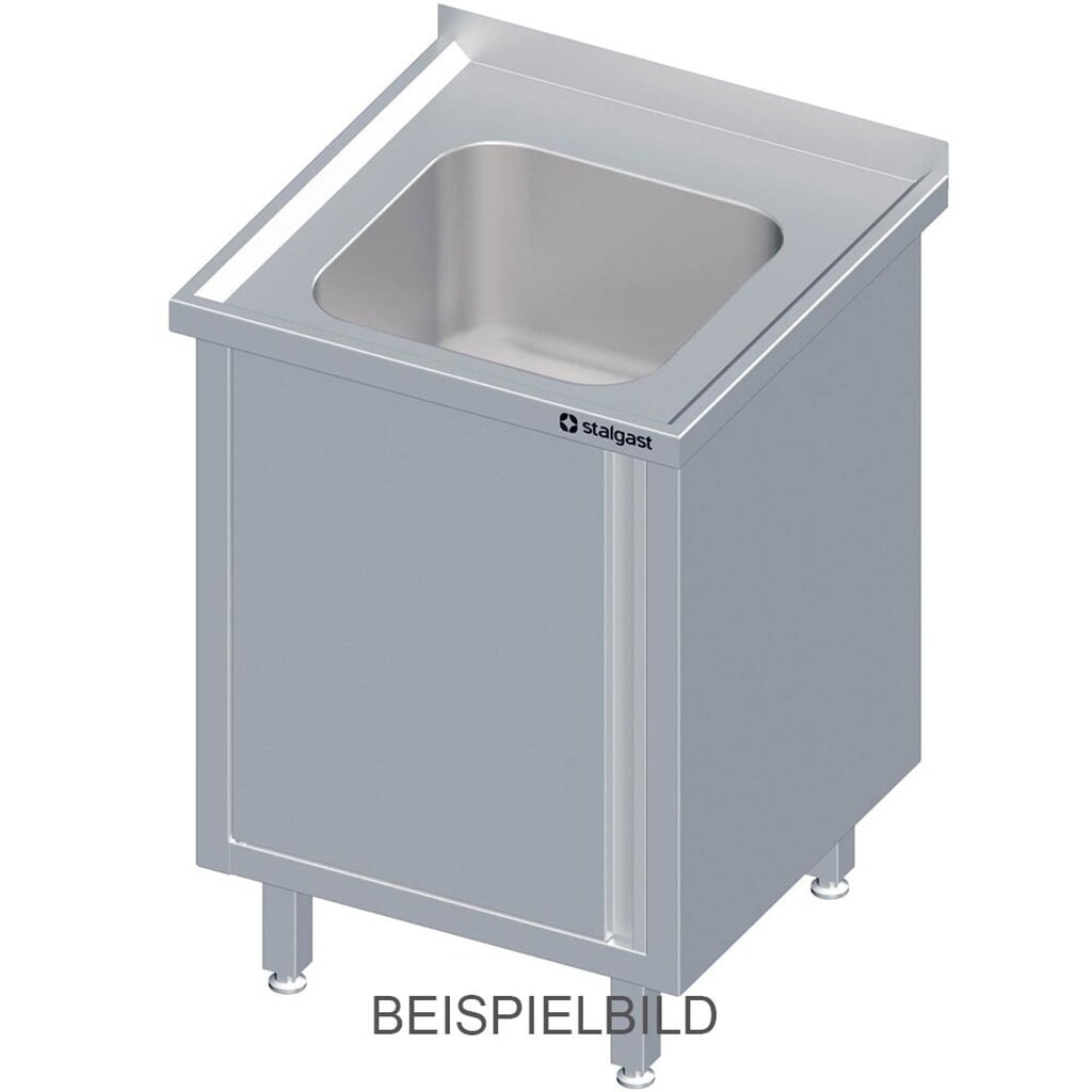 Illustration du produit: Table d’évier Stalgast à porte battante 600x600x850 mm, avec un bac avec rebord, soudé