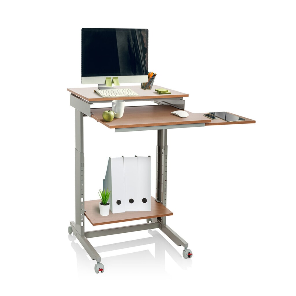 Table d'ordinateur / bureau hjh OFFICE WORKSTATION, gris / hêtre N° de l'image du produit 2 : Table d'ordinateur / bureau hjh OFFICE WORKSTATION, gris / hêtre