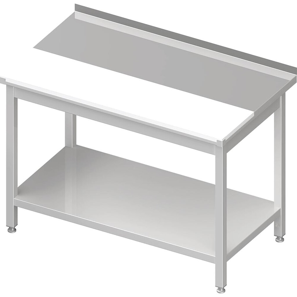 Table de travail Stalgast avec fond, 800 x 600 x 850 mm, avec plaque de découpe en PE encastrée, avec rebord, soudée Illustration du produit: Table de travail Stalgast avec fond, 800 x 600 x 850 mm, avec plaque de découpe en PE encastrée, avec rebord, soudée