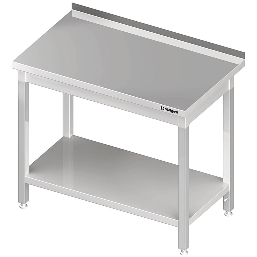 Table de travail Stalgast avec fond, 400 x 600 x 850 mm, avec rebord, soudé Illustration du produit: Table de travail Stalgast avec fond, 400 x 600 x 850 mm, avec rebord, soudé