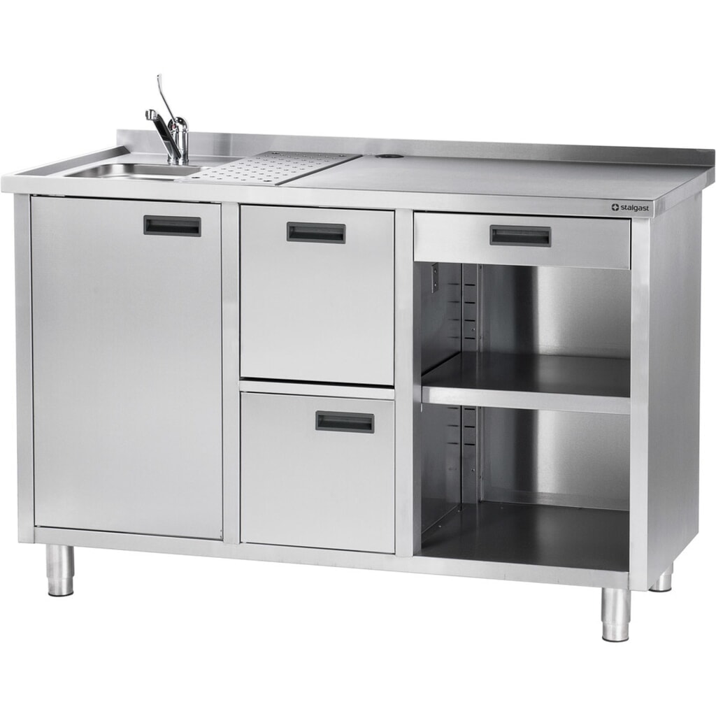 Table de travail Stalgast pour machine à café, avec rebord, 1500 x 700 x 1 000 mm (L x P x H) Illustration du produit: Table de travail Stalgast pour machine à café, avec rebord, 1500 x 700 x 1 000 mm (L x P x H)