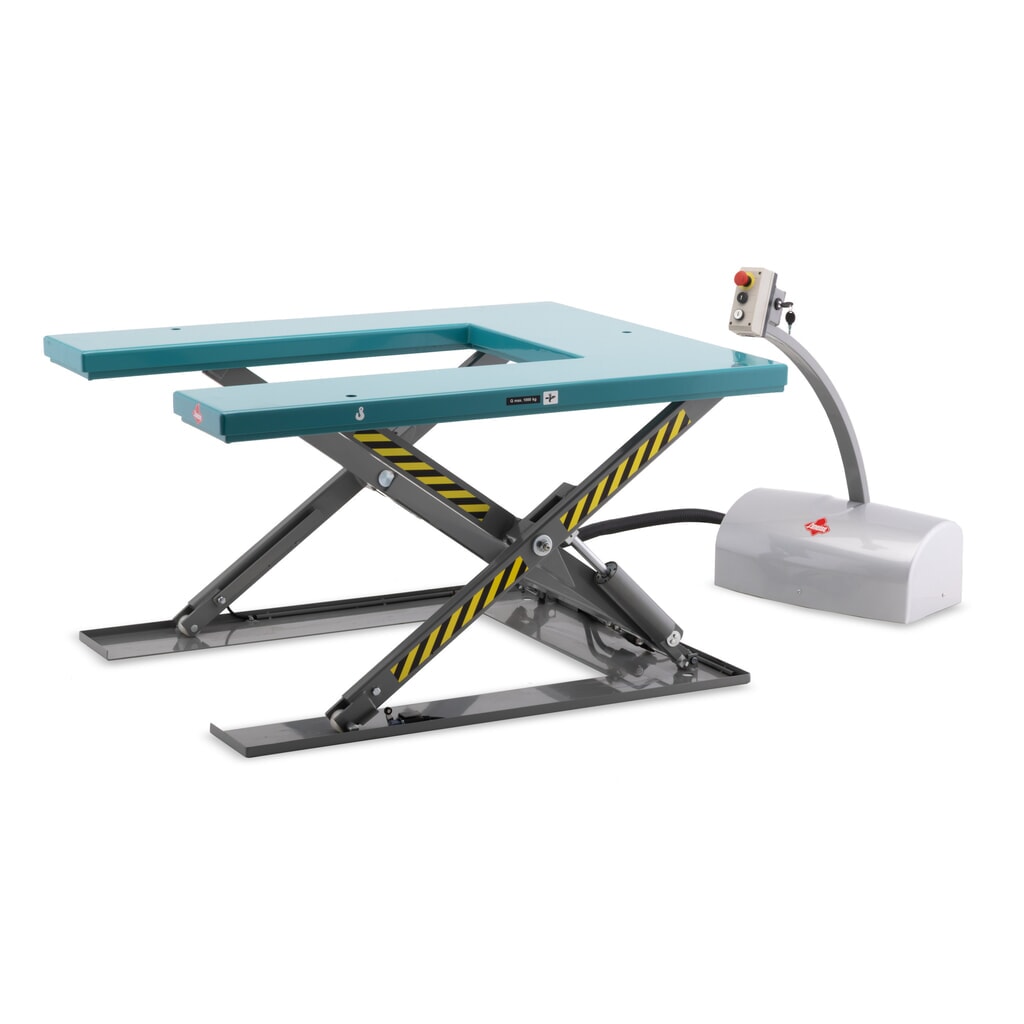 N° de l'image du produit 8 : Table élévatrice à ciseaux plats Ameise®, en U, capacité de charge de 1 000 kg
