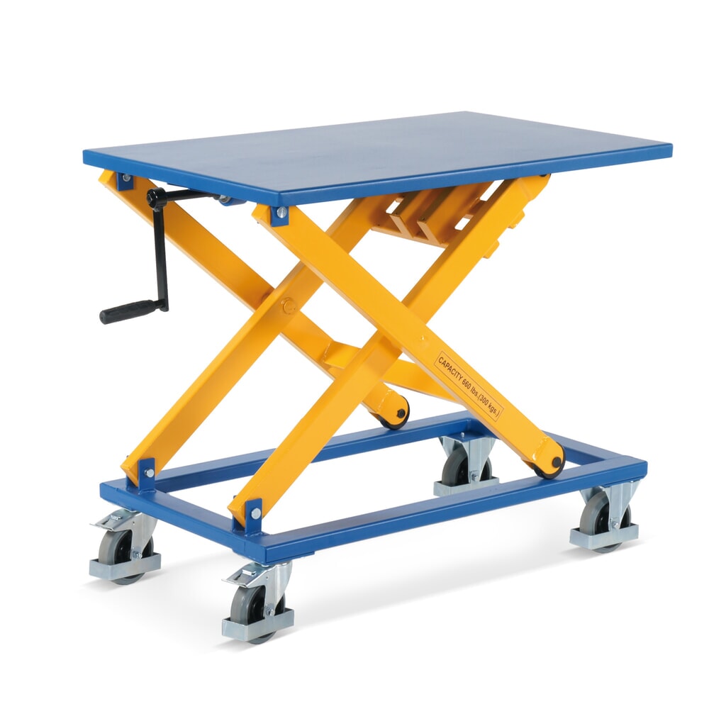Table élévatrice à ciseaux avec manivelle, TK 300 kg, plate-forme de 950 x 600 mm N° de l'image du produit 2 : Table élévatrice à ciseaux avec manivelle, TK 300 kg, plate-forme de 950 x 600 mm