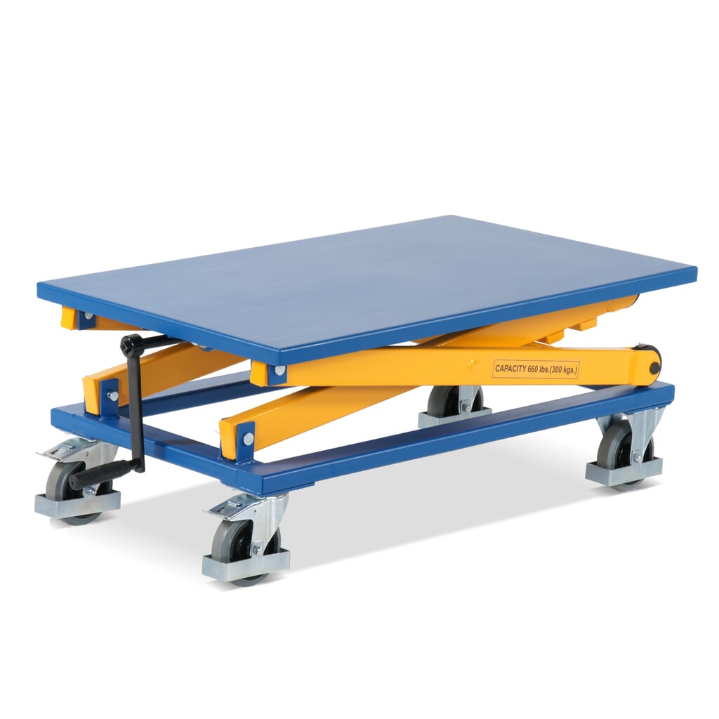 Table élévatrice à ciseaux avec manivelle, TK 300 kg, plate-forme de 950 x 600 mm N° de l'image du produit 3 : Table élévatrice à ciseaux avec manivelle, TK 300 kg, plate-forme de 950 x 600 mm