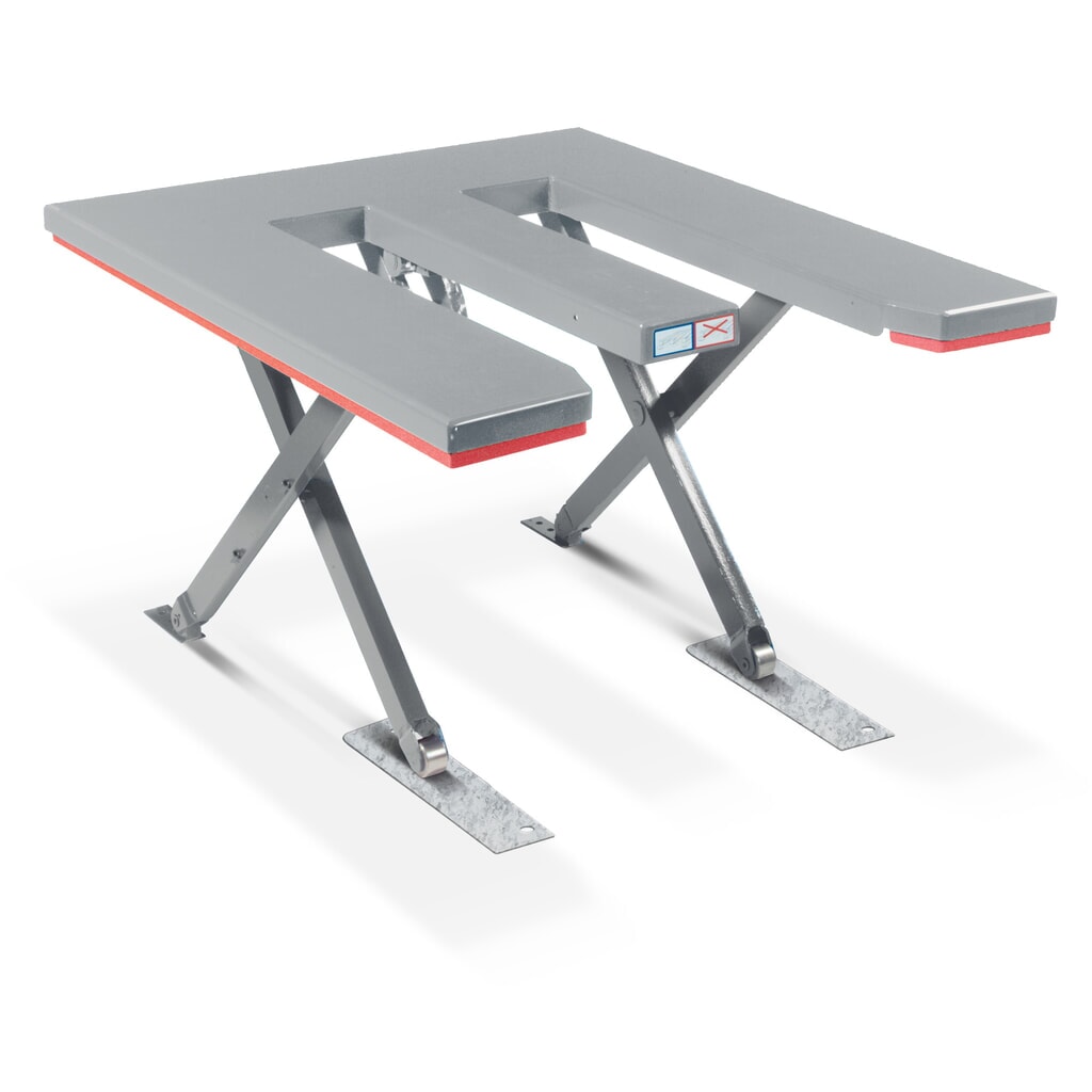 N° de l'image du produit 3 : Table élévatrice à ciseaux plats FLEXLIFT, en forme de E, capacité de charge 600 kg, plate-forme de 1 350 x 1 150 mm, 230 V