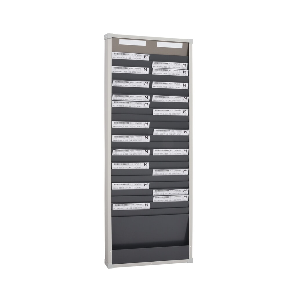 Tableau de tri de cartes, 2 rangées, 25 compartiments pour chacune, H x l 1 350 x 490 mm Illustration du produit: Tableau de tri de cartes, 2 rangées, 25 compartiments pour chacune, H x l 1 350 x 490 mm