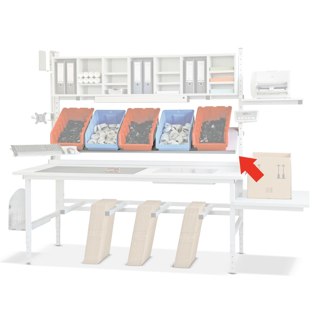 Tablette inclinable pour table d'emballage, largeur 1 600 mm, gris clair Illustration du produit: Tablette inclinable pour table d'emballage, largeur 1 600 mm, gris clair