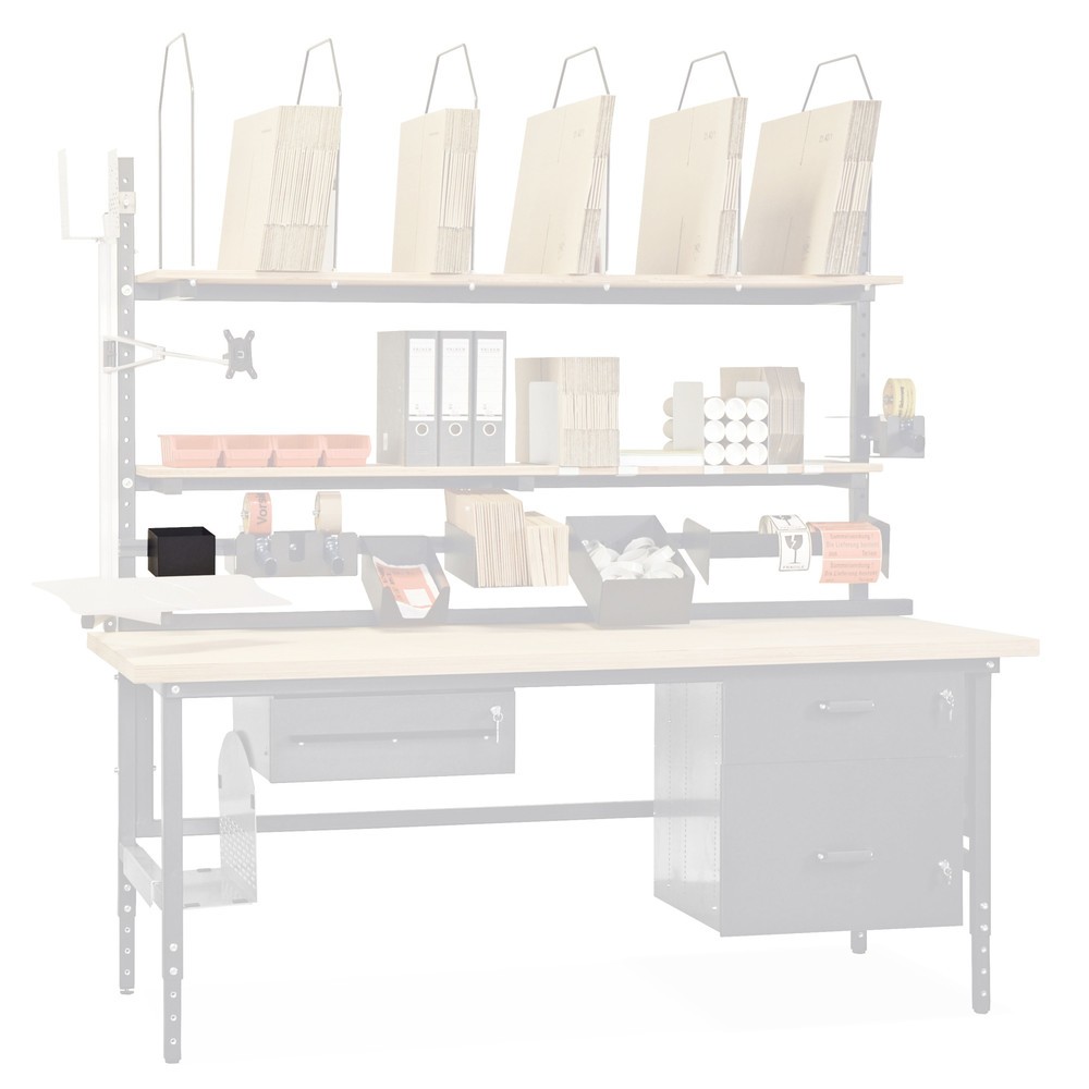 Illustration du produit: Tablette pour petites pièces pour table d'emballage, gris clair