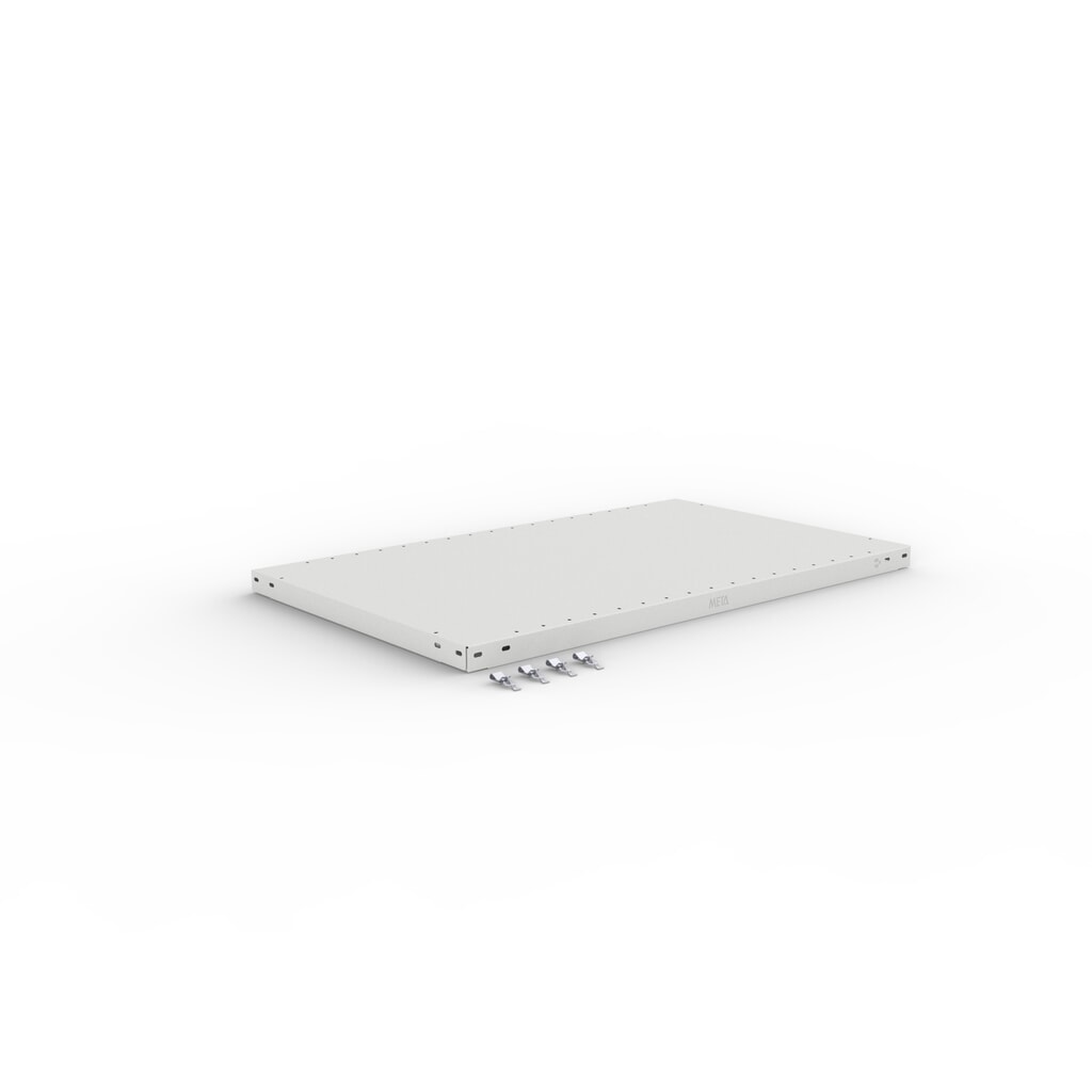 Tablette pour rayonnage à tablettes META système enfichable, FL, 150 kg, gris clair, l x P 1 000 x 600 mm Illustration du produit: Tablette pour rayonnage à tablettes META système enfichable, FL, 150 kg, gris clair, l x P 1 000 x 600 mm