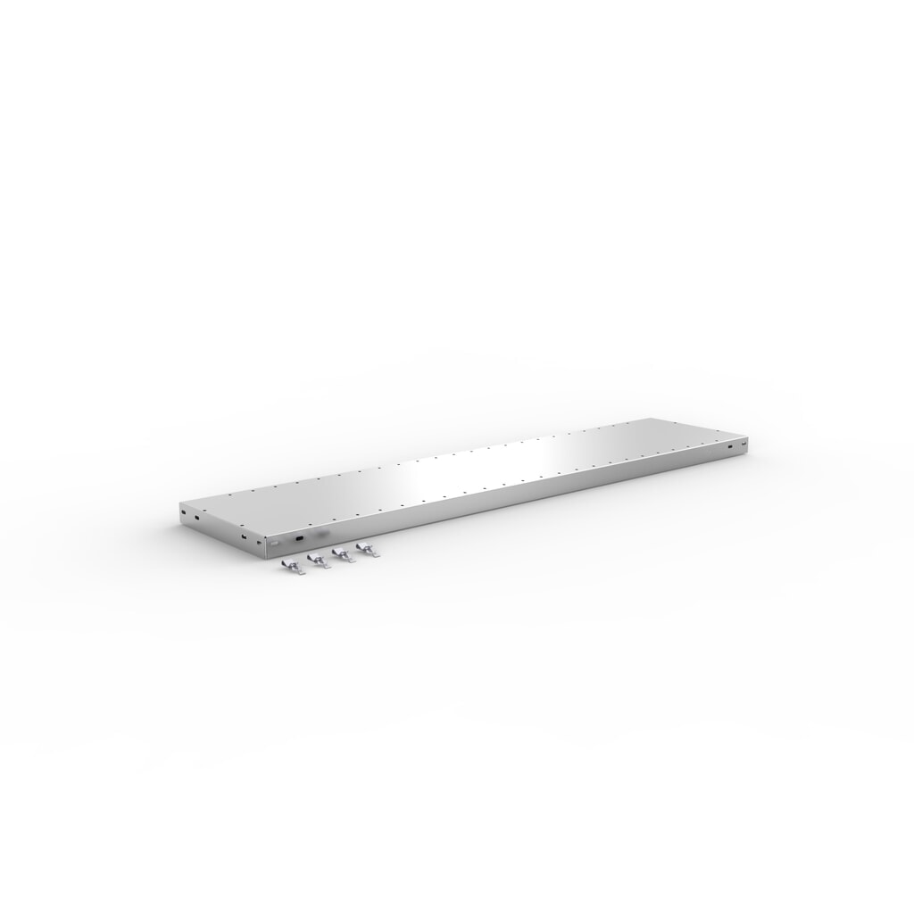 Tablette pour rayonnage à tablettes META système enfichable, charge par tablette 230 kg, galvanisé, l x P 1 300 x 300 mm Illustration du produit: Tablette pour rayonnage à tablettes META système enfichable, charge par tablette 230 kg, galvanisé, l x P 1 300 x 300 mm