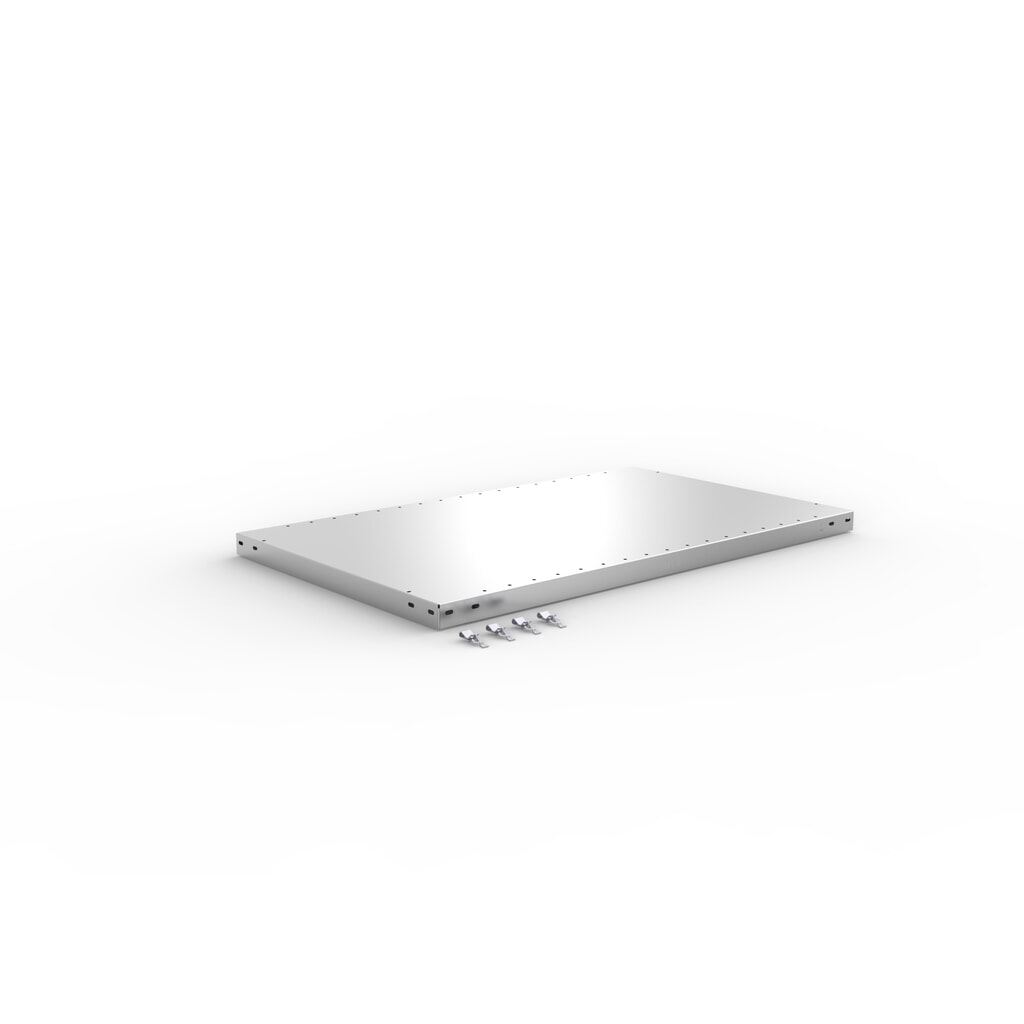 Tablette pour rayonnage à tablettes META système enfichable, charge par tablette 230 kg, galvanisée, l x P 1 000 x 600 mm Illustration du produit: Tablette pour rayonnage à tablettes META système enfichable, charge par tablette 230 kg, galvanisée, l x P 1 000 x 600 mm