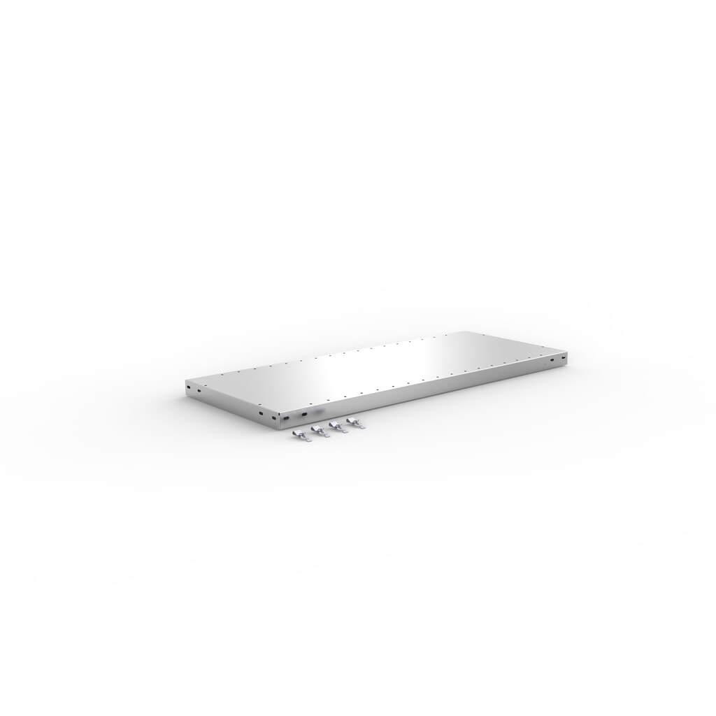 Tablette pour rayonnage à tablettes META système enfichable, charge par tablette 230 kg, galvanisé, l x P 1 000 x 400 mm N° de l'image du produit 2 : Tablette pour rayonnage à tablettes META système enfichable, charge par tablette 230 kg, galvanisé, l x P 1 000 x 400 mm