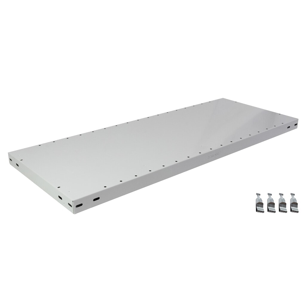Illustration du produit: Tablette MULTIplus330 pour rayonnage à tablettes SCHULTE, charge par tablette 330 kg, gris clair, larg. x prof. 1 000 x 600 mm