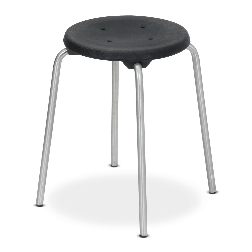 Illustration du produit: Tabouret empilable avec assise en PU, hauteur d’assise 500 mm, patins, noir