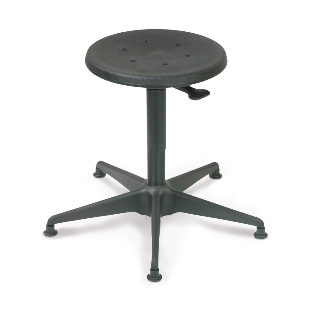 Illustration du produit: Tabouret HEMMDAL, assise en hêtre, hauteur d’assise 380-515 mm, base acier, patins