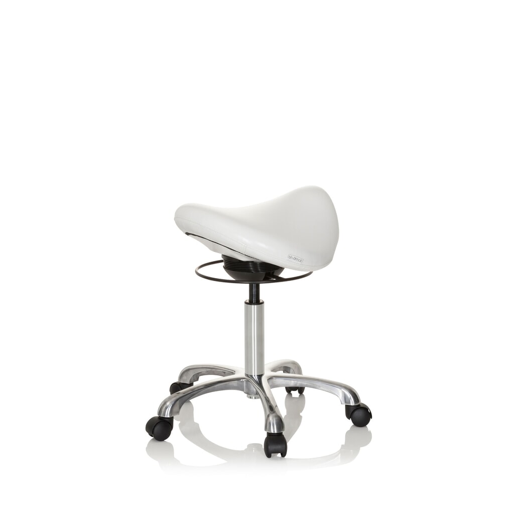 hjh OFFICE tabouret ergonomique / tabouret-selle ORTHO SIT PU similicuir, blanc N° de l'image du produit 5 : hjh OFFICE tabouret ergonomique / tabouret-selle ORTHO SIT PU similicuir, blanc
