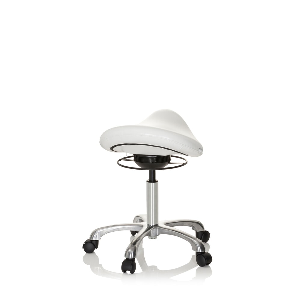 N° de l'image du produit 6 : hjh OFFICE tabouret ergonomique / tabouret-selle ORTHO SIT PU similicuir, blanc