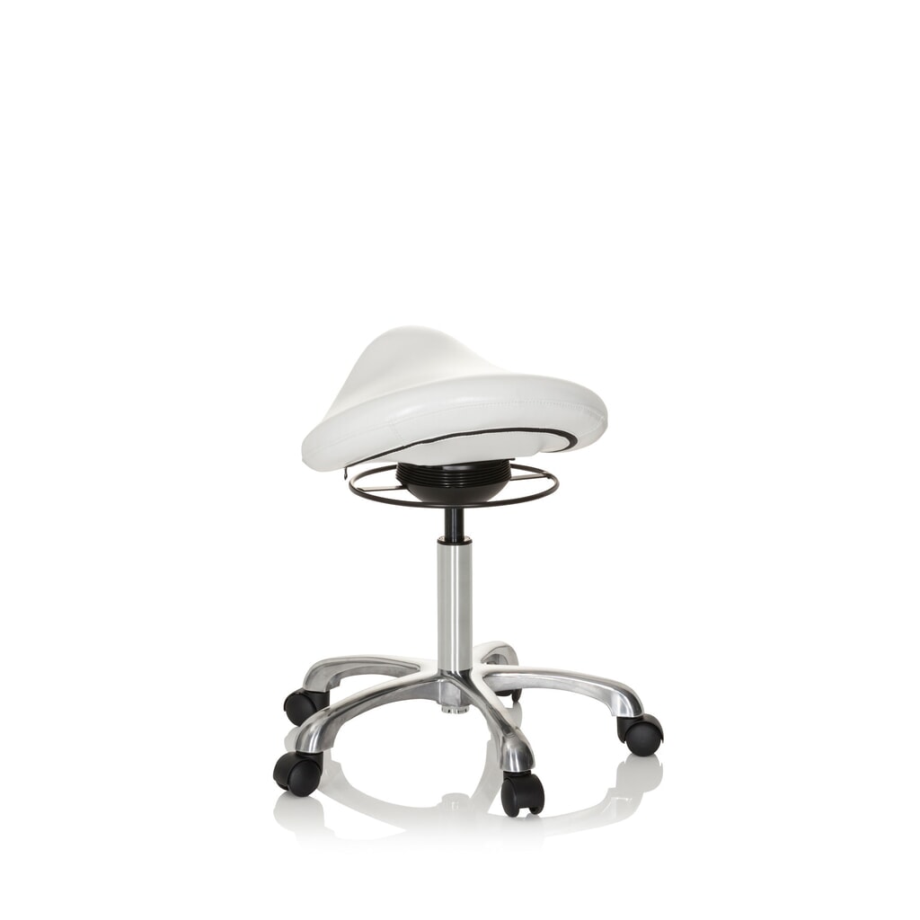 N° de l'image du produit 7 : hjh OFFICE tabouret ergonomique / tabouret-selle ORTHO SIT PU similicuir, blanc