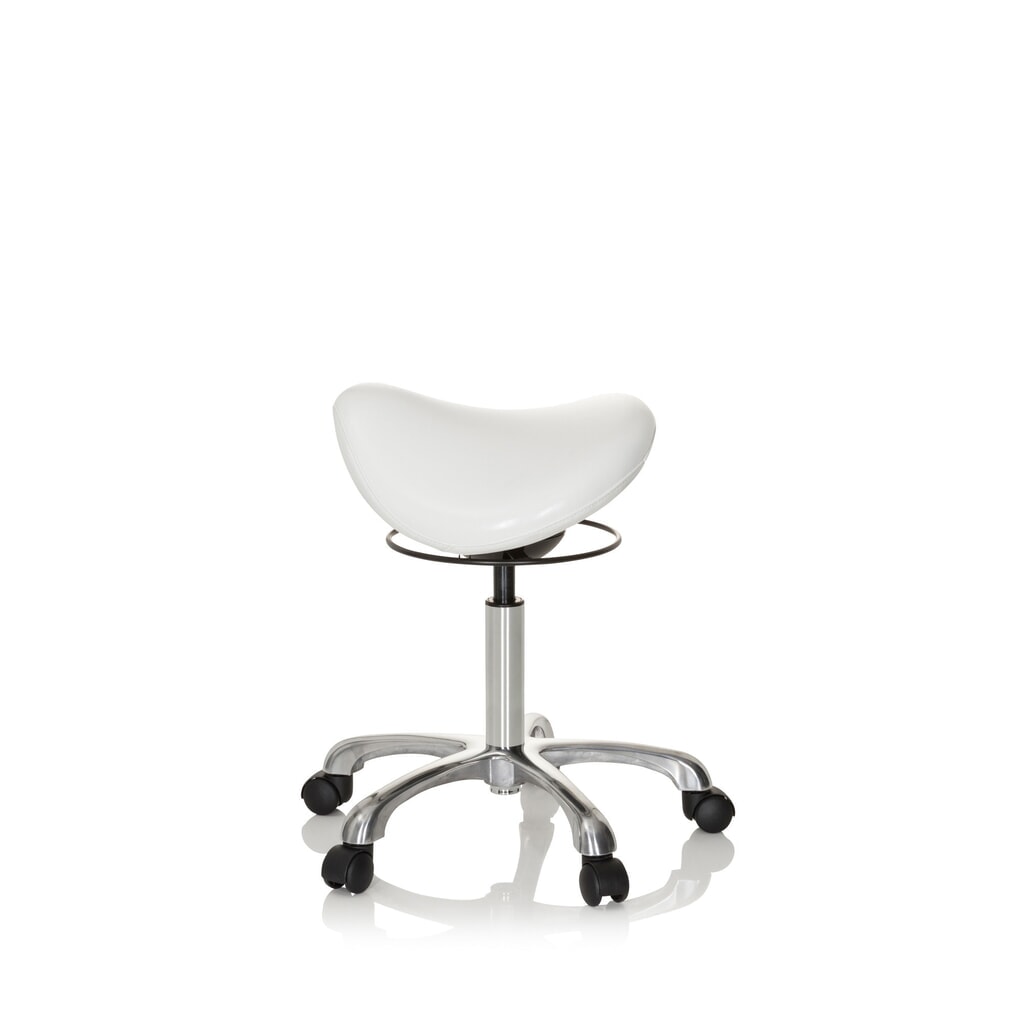 N° de l'image du produit 9 : hjh OFFICE tabouret ergonomique / tabouret-selle ORTHO SIT PU similicuir, blanc