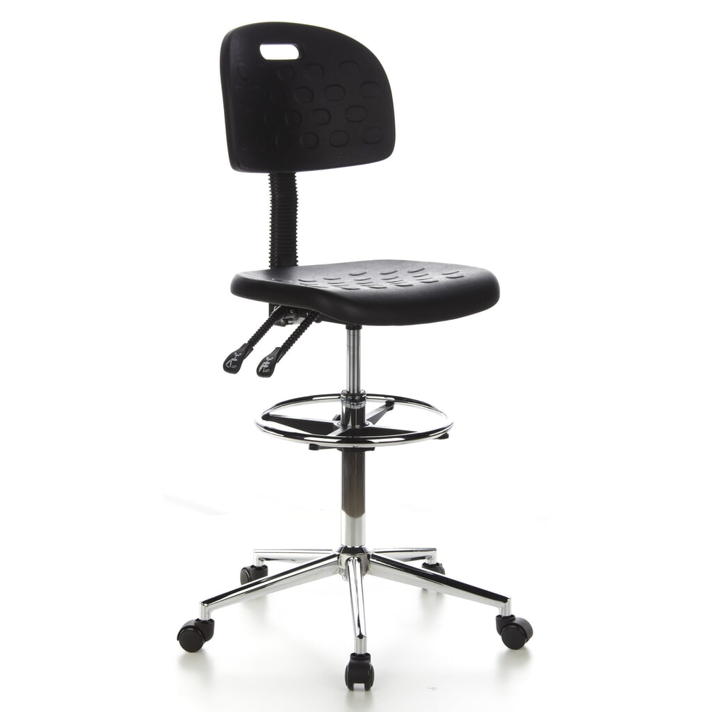 N° de l'image du produit 2 : Tabouret / tabouret pivotant hjh OFFICE TOP WORK 23 similicuir, noir