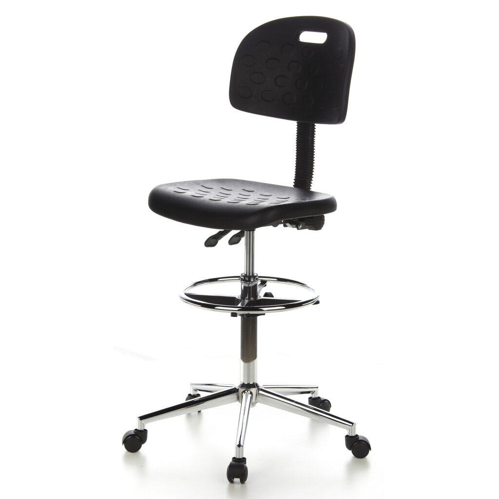 Tabouret / tabouret pivotant hjh OFFICE TOP WORK 23 similicuir, noir N° de l'image du produit 9 : Tabouret / tabouret pivotant hjh OFFICE TOP WORK 23 similicuir, noir