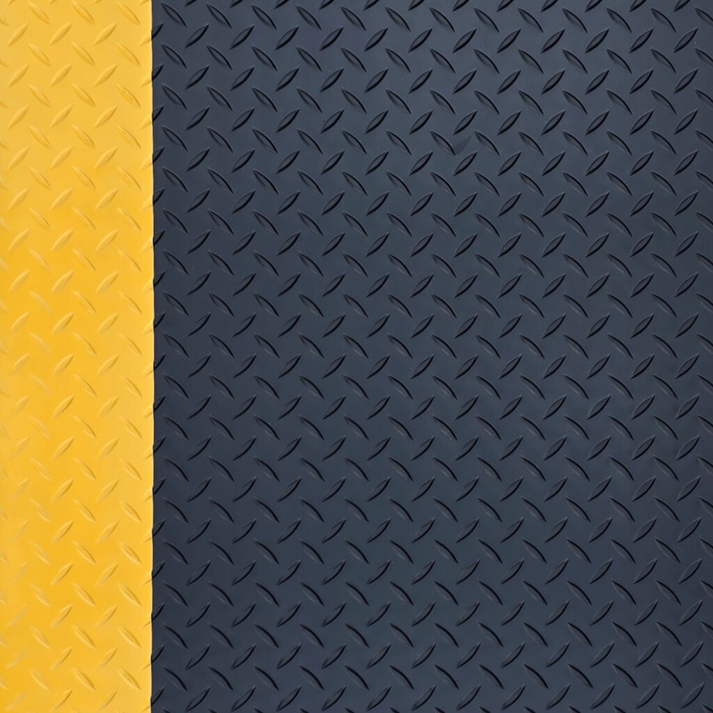 N° de l'image du produit 3 : Tapis anti-fatigue ErgoSoft Strong Steinbock®, sculptures en losange, double épaisseur, l x L 600 x 1 000 mm, noir/jaune