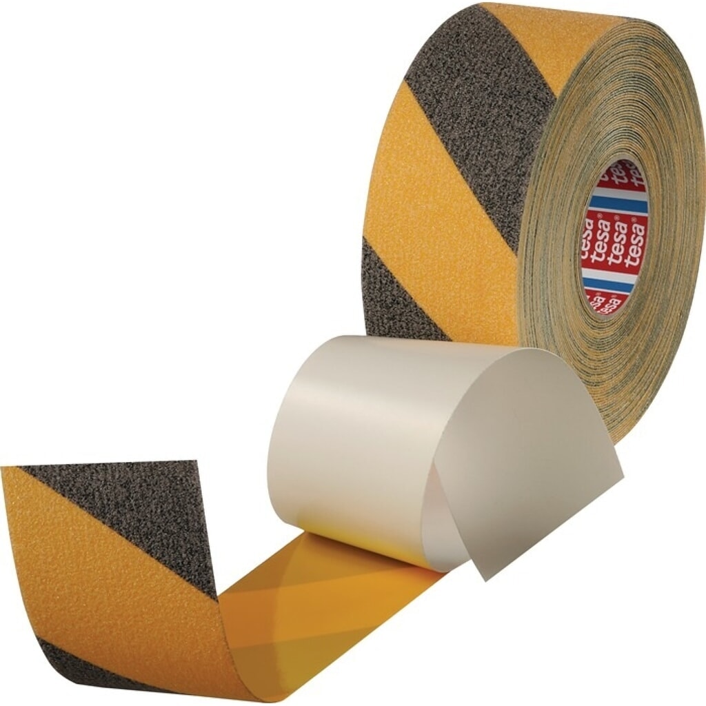 tesa® Ruban adhésif antidérapant 60951, longueur 15 m, largeur 50 mm, noir / jaune, rouleau Illustration du produit: tesa® Ruban adhésif antidérapant 60951, longueur 15 m, largeur 50 mm, noir / jaune, rouleau