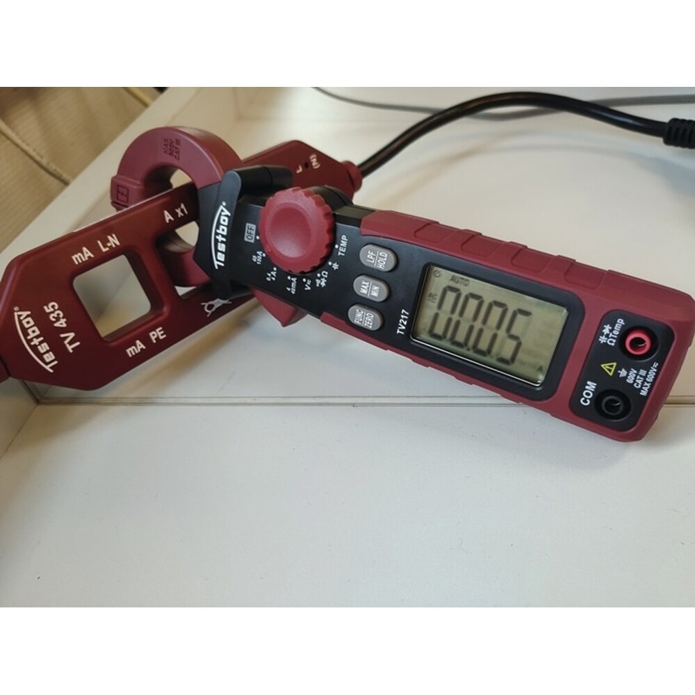 N° de l'image du produit 3 : TESTBOY Leckstromzange TV 217, Zangenöffnung 27 mm, Messbereich 1µA – 150A(AC)