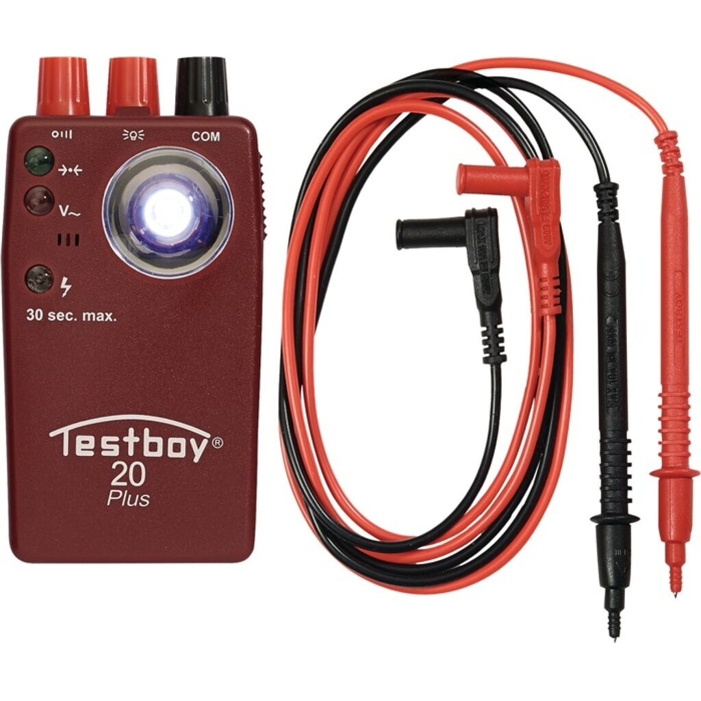 Testeur de continuité TB 20 Plus jusqu’à 300 V CAT II 300 V TESTBOY Illustration du produit: Testeur de continuité TB 20 Plus jusqu’à 300 V CAT II 300 V TESTBOY