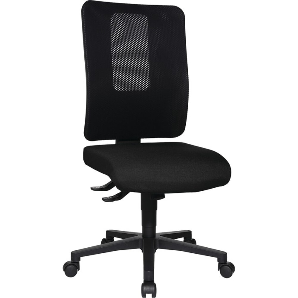 Illustration du produit: Siège de bureau pivotant TOPSTAR, noir/ noir 460-560 mm, avec système synchrone, sans accoudoirs capacité de charge 110 kg