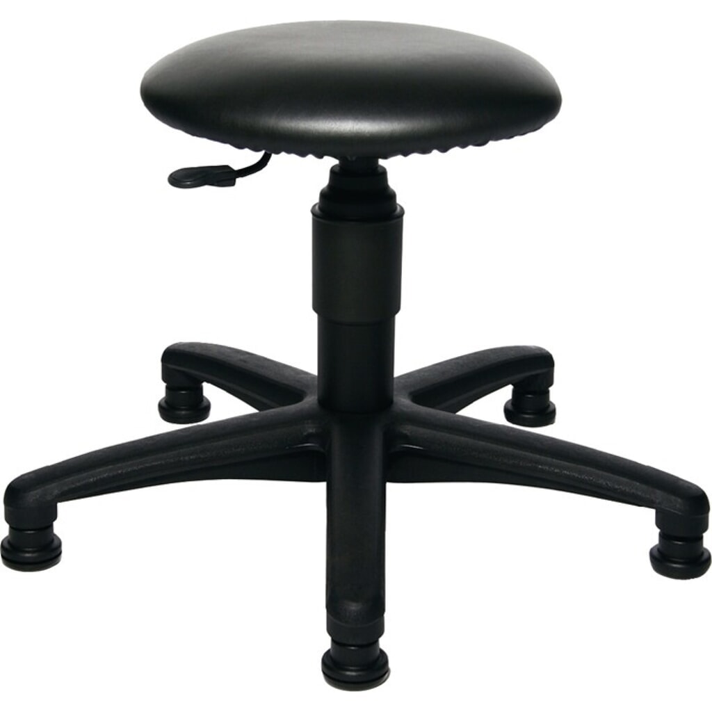 Illustration du produit: Tabouret pivotant Topstar®, rembourrage en similicuir noir, avec patins, hauteur d'assise réglable de 390 à 520 mm