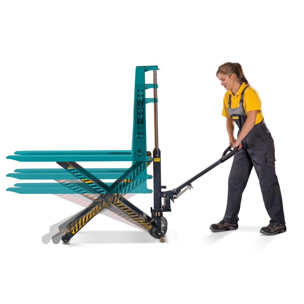 Transpalette à ciseaux Ameise® PTM 1.0 Scissor avec levée rapide, capacité de charge 1 000 kg, longueur des fourches 1 150 mm N° de l'image du produit 7 : Transpalette à ciseaux Ameise® PTM 1.0 Scissor avec levée rapide, capacité de charge 1 000 kg, longueur des fourches 1 150 mm