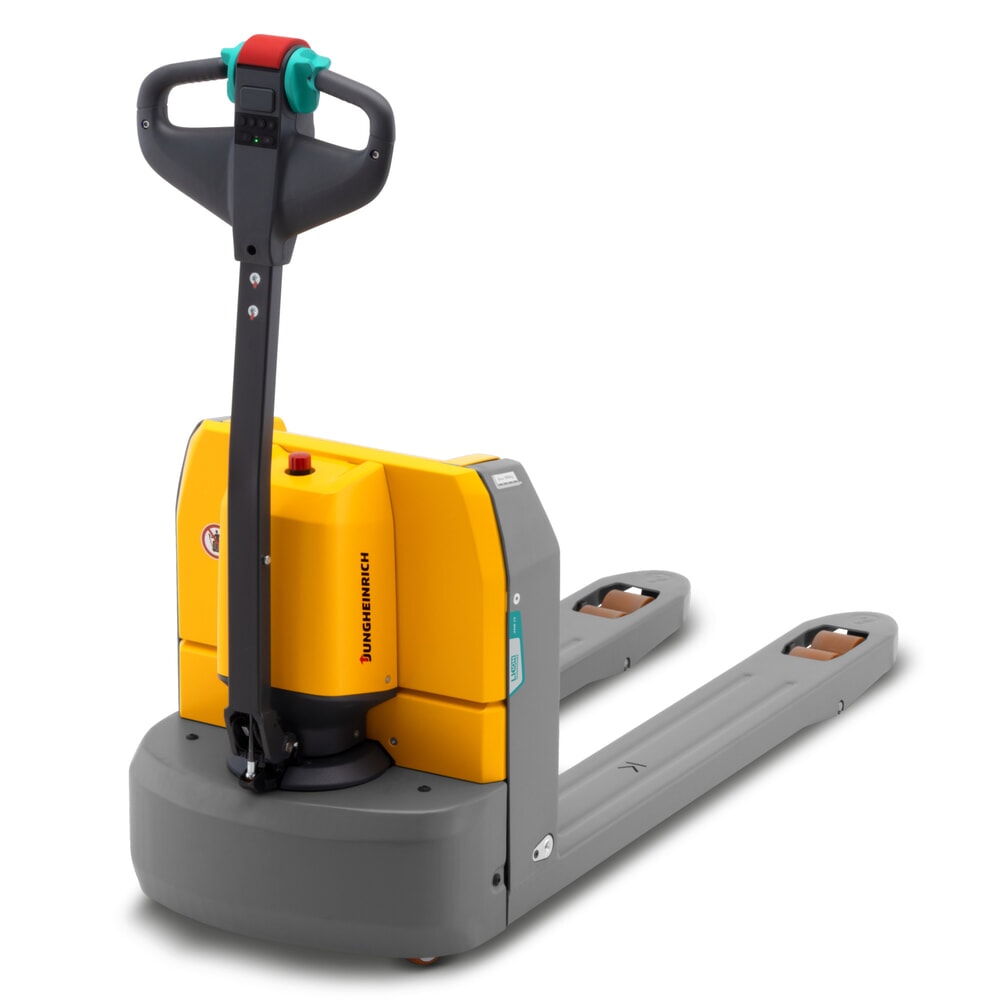 Illustration du produit: Transpalette électrique Jungheinrich AME 15, capacité de charge 1 500 kg, longueur de fourche 1 150 mm, galets simples