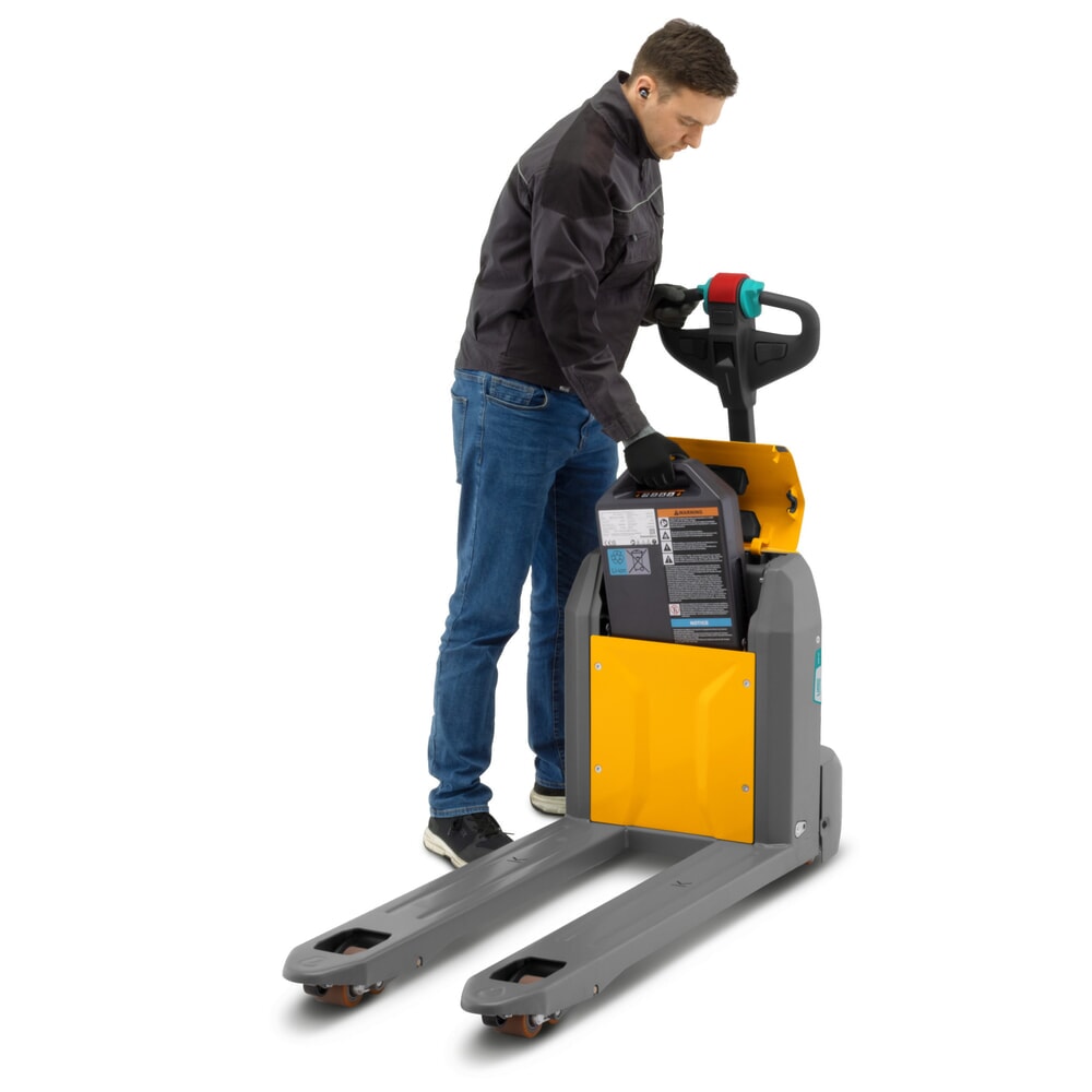 N° de l'image du produit 5 : Transpalette électrique Jungheinrich AME 18, capacité de charge 1 800 kg, longueur de fourche 1 000 mm, galets tandem