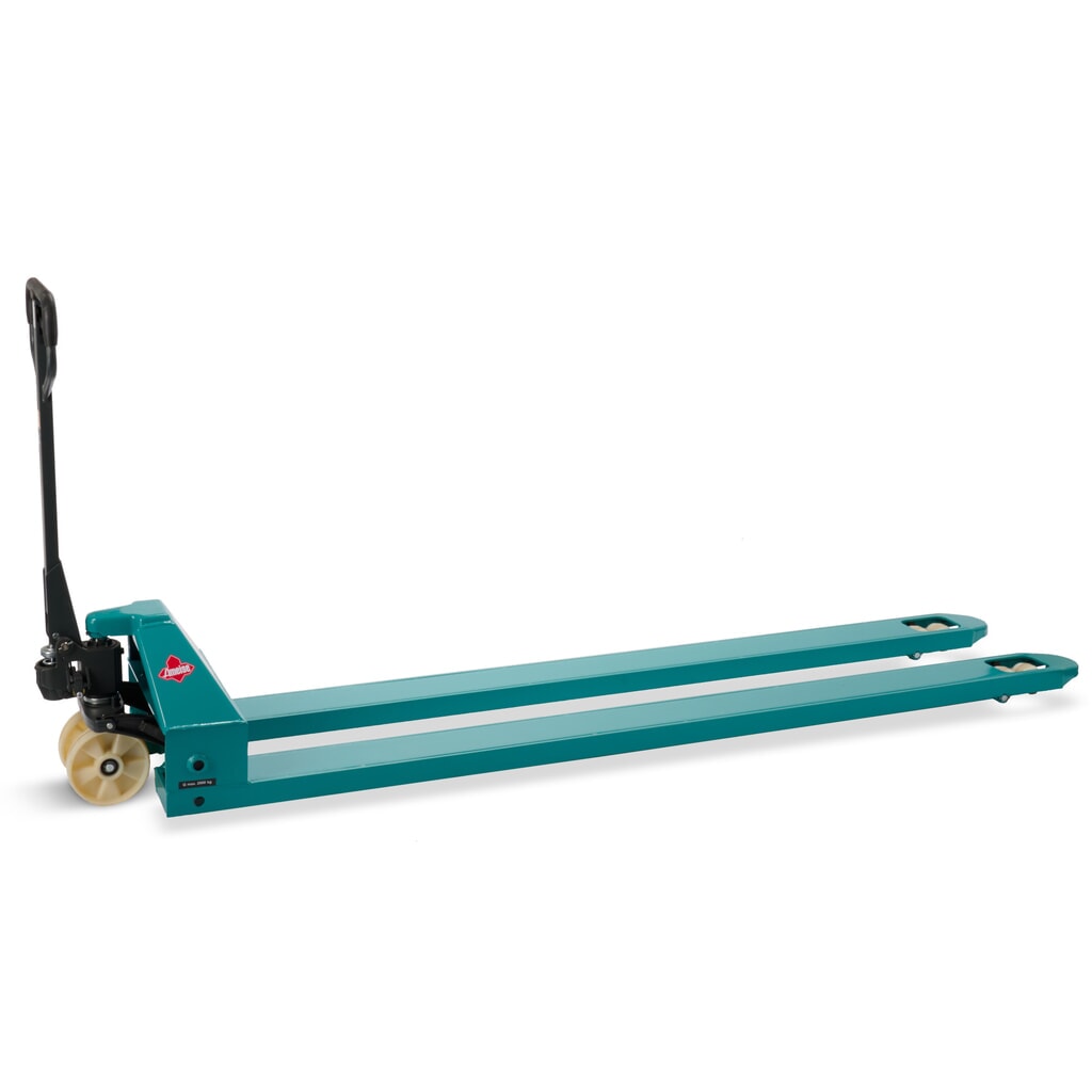 N° de l'image du produit 1 : Transpalette manuel Ameise® PTM 2.0, capacité de charge 2 000 kg, longueur de fourche 2 500 mm, nylon, galets tandem