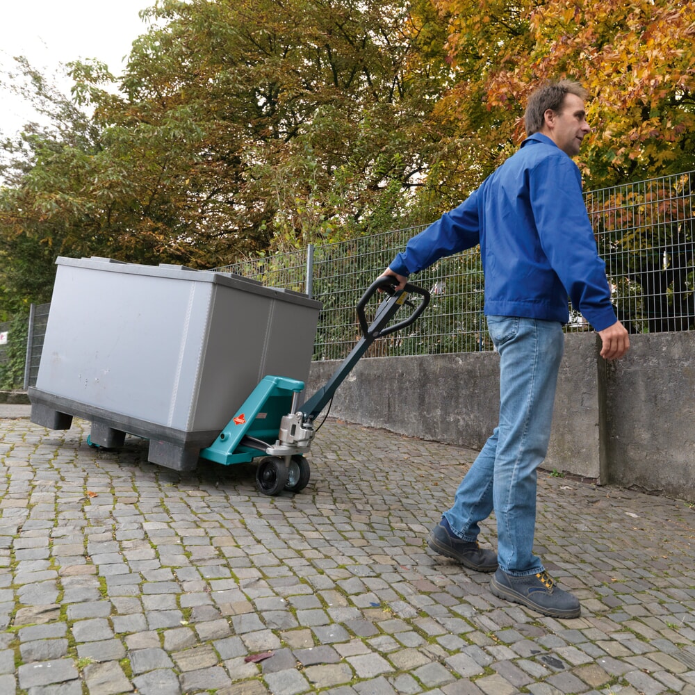N° de l'image du produit 11 : Transpalette manuel Ameise® PTM 2.5 avec frein à main, capacité de charge 2 500 kg, longueur des fourches 1 150 mm, caoutchouc plein / polyuréthane