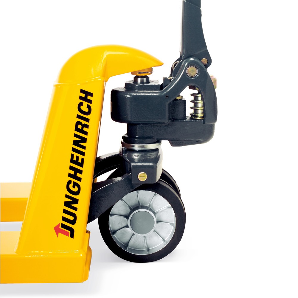 N° de l'image du produit 8 : Transpalette manuel Jungheinrich AM 22, capacité de charge 2 200 kg, longueur des fourches 1 207 mm, caoutchouc plein/polyuréthane, galets tandem
