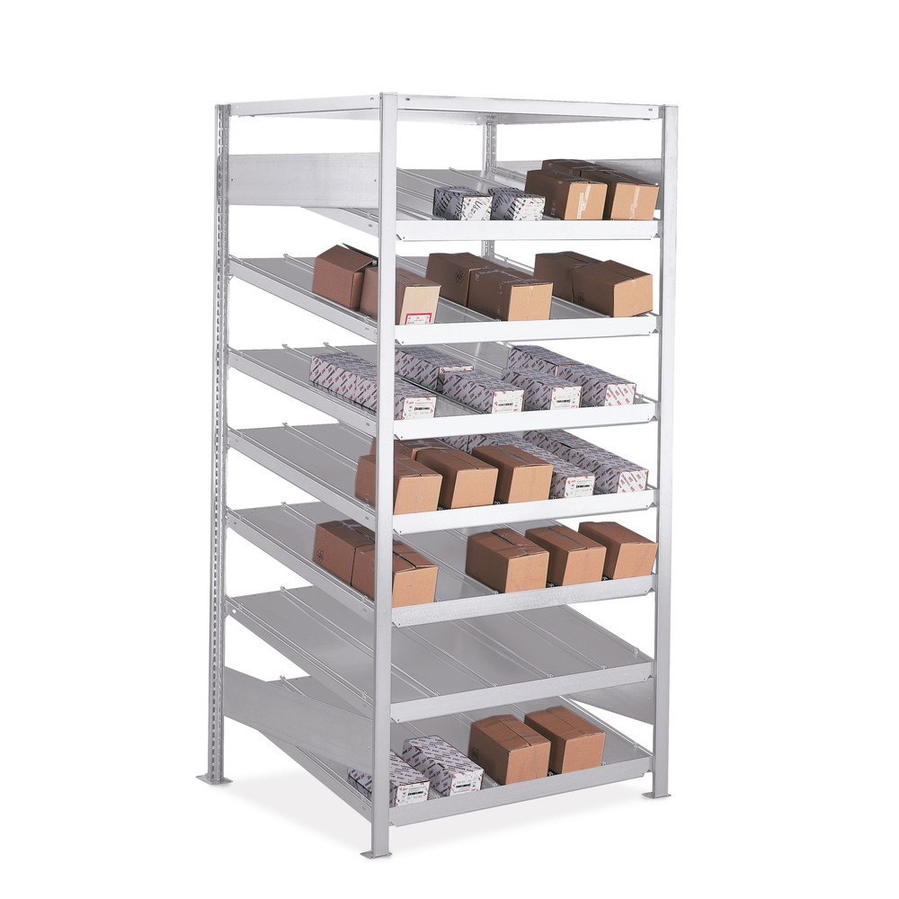 Illustration du produit: Rayonnage dynamique META TB, unilatéral, avec tablettes, profondeur 500 mm
