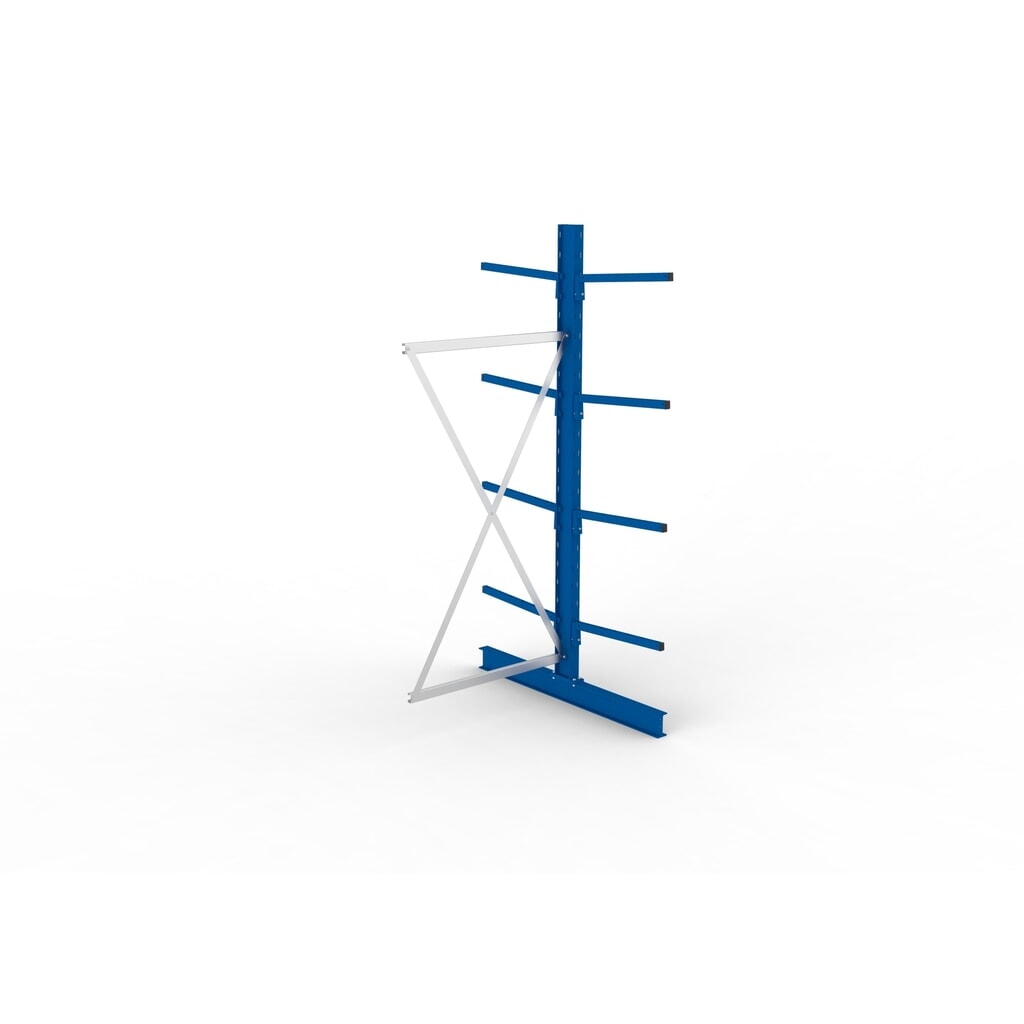 N° de l'image du produit 4 : Travée auxiliaire de rayonnage cantilever META, double accès, capacité de charge par bras 140 kg, H x l x P 2 500 x 1 030 x 1 420 mm