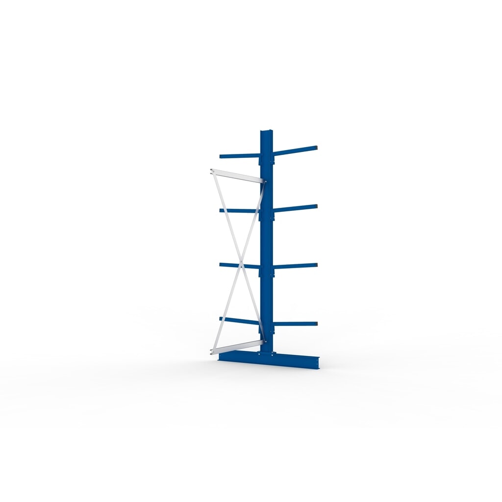 N° de l'image du produit 2 : Travée auxiliaire de rayonnage cantilever META, double accès, capacité de charge par bras 175 kg, H x l x P 2 500 x 1 030 x 1 220 mm